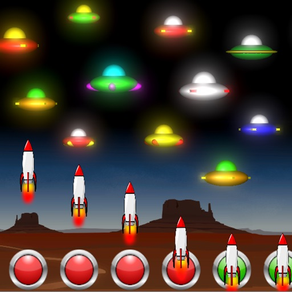 Neon UFO Invaders from Space