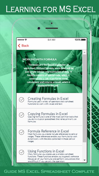 Learning for MS Excel Spreadsheet Complete poster