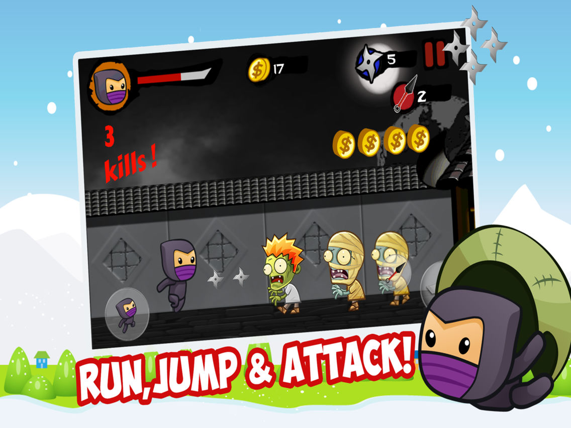 Ninja Fighting Heroes - Adventure Battle and Run at a village poster