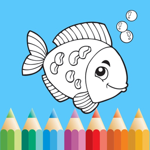 Livro Para Colorir Sobre a Vida do Mar e Peixes