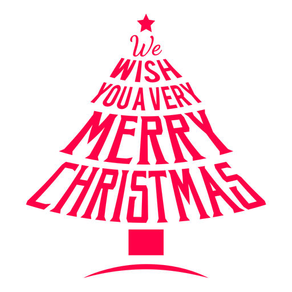 Merry Christmas Wish Typography Stickers