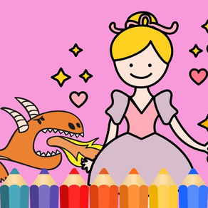 Dragon &Fairy tale Princess Coloring Book for kids