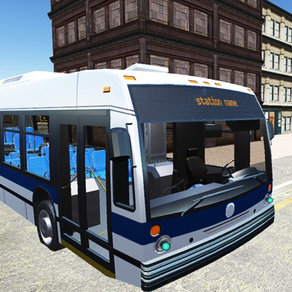 미국 시가지의 교통 버스 시뮬레이터