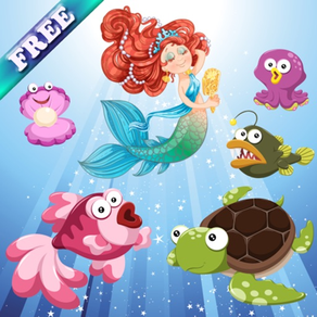 美人魚和魚類為幼兒和兒童：探索海洋！免費應用程序
