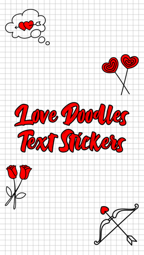 Love Doodle Text Stickers