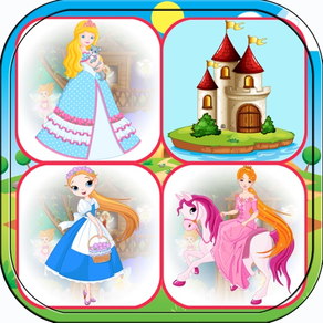 princesa Páginas de juego de memoria para Niños