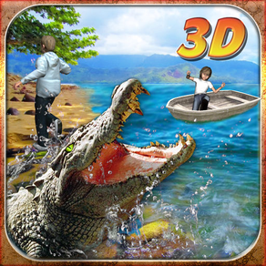 Crocodile Attack Simulator 3D – steer the wild alligator and hunt down farm animals