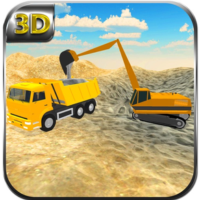 sable transporteur camion et simulateur de pelle