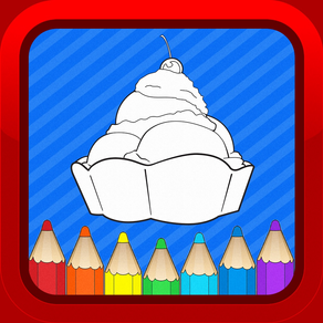 Ice Cream Cartoon Kids Coloring Books for Toddlers