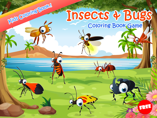 Insects & Bugs Coloring Book Painting Pages Games poster