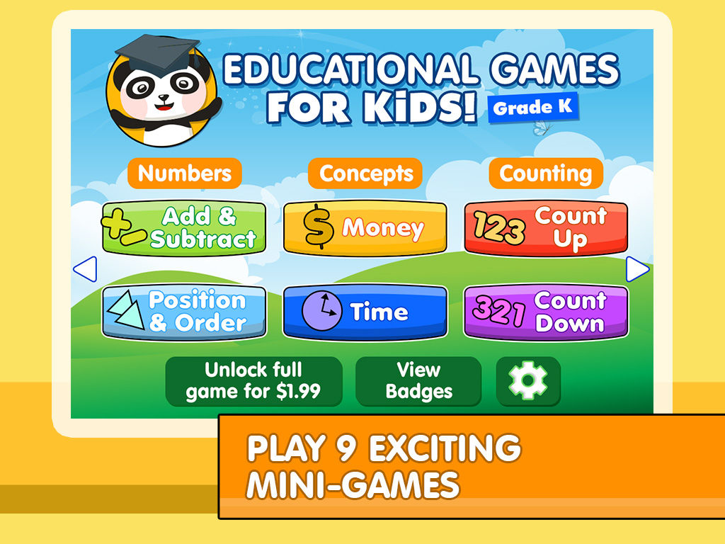 Educational Games for Kids - Learning Mini Games with Math, Time, Counting, Numbers, and Shapes poster