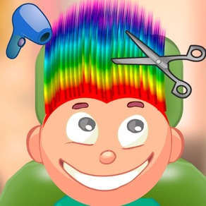 Jogo de criança / corte de cabelo do arco-íris