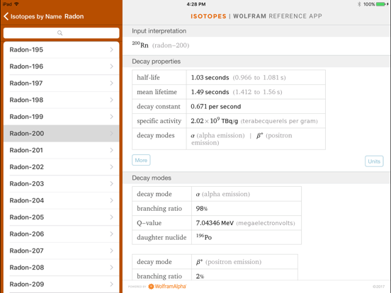 Wolfram Isotopes Reference App poster