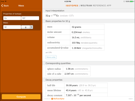 Wolfram Isotopes Reference App poster