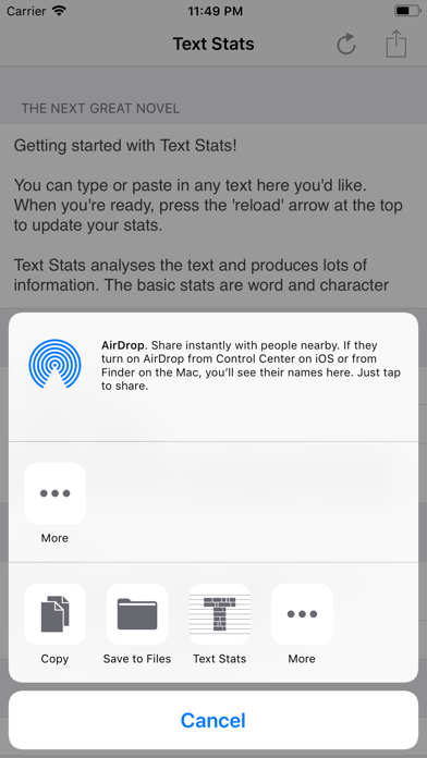 Text Stats poster
