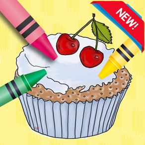 ME 색상 : 베이커리 컵 케이크 팝 메이커 키즈 색칠 공부 페이지 교육 유아 게임