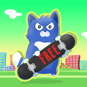 Little Kitty on a skateboard , the cat skate simulator - FREE
