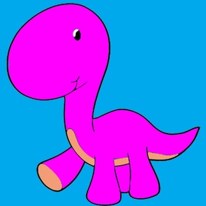 Kids Coloring Book - Cute Cartoon Dinosaur Hinoki