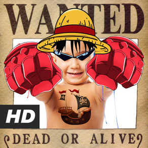 Anime Face Stickers : Wanted One Pirate