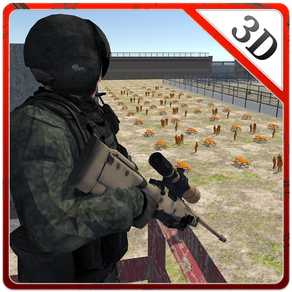 3D cour de la prison de gangs sniper - Garde la prison et tirer sur les terroristes qui fuient