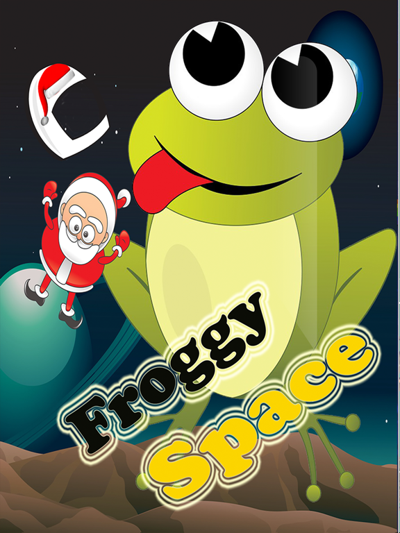froggy jump help santa space poster