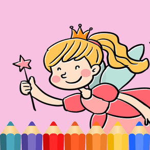Princess & Fairy tale Coloring Book game for kids