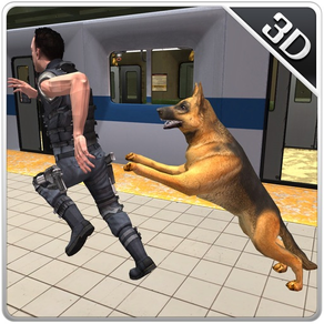 cão de segurança do metrô Polícia - Cidade Crime s