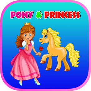 Pony und Prinzessin Kids Coloring Buch - Schatten