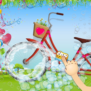 Kids bicycle washing salon: wash baby bikes for play