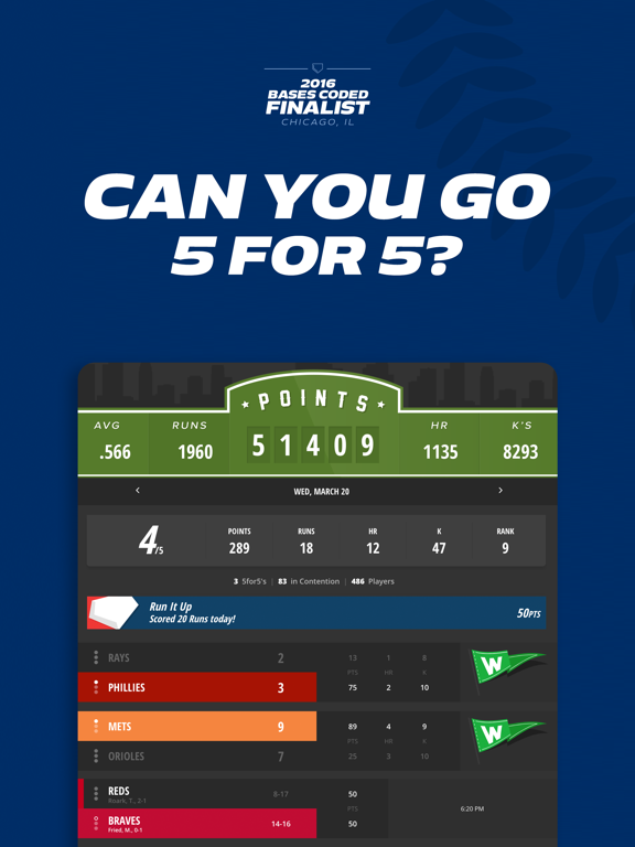 5 for 5 Baseball poster