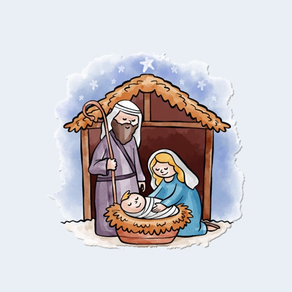 Cozy Nativity Scene Stickers