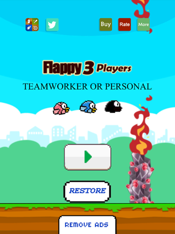 Flappy 3 Players Colorful poster