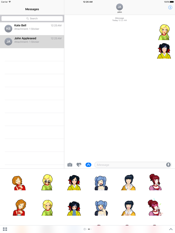 Sushi Girls Stickers Pack for iMessage poster