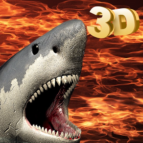 메갈로돈 상어 유보트 박해 - 몸부림 대단한 명수  안에 깊이 3D