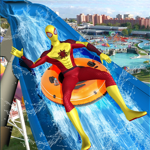 Water Slide Superhero Game