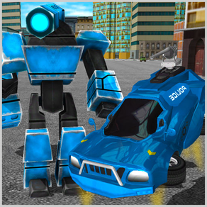 Flying Hero Robot: City Police Super Car Simulator