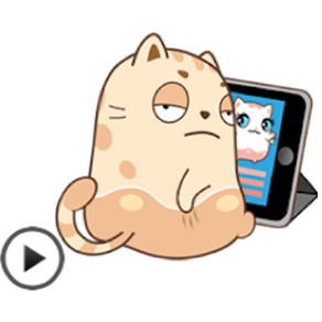 Animated Funny Cat Sticker
