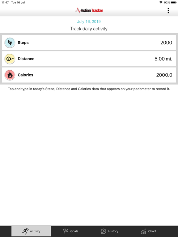 Activity action tracker poster