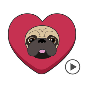Pug Love Animated Dog Stickers