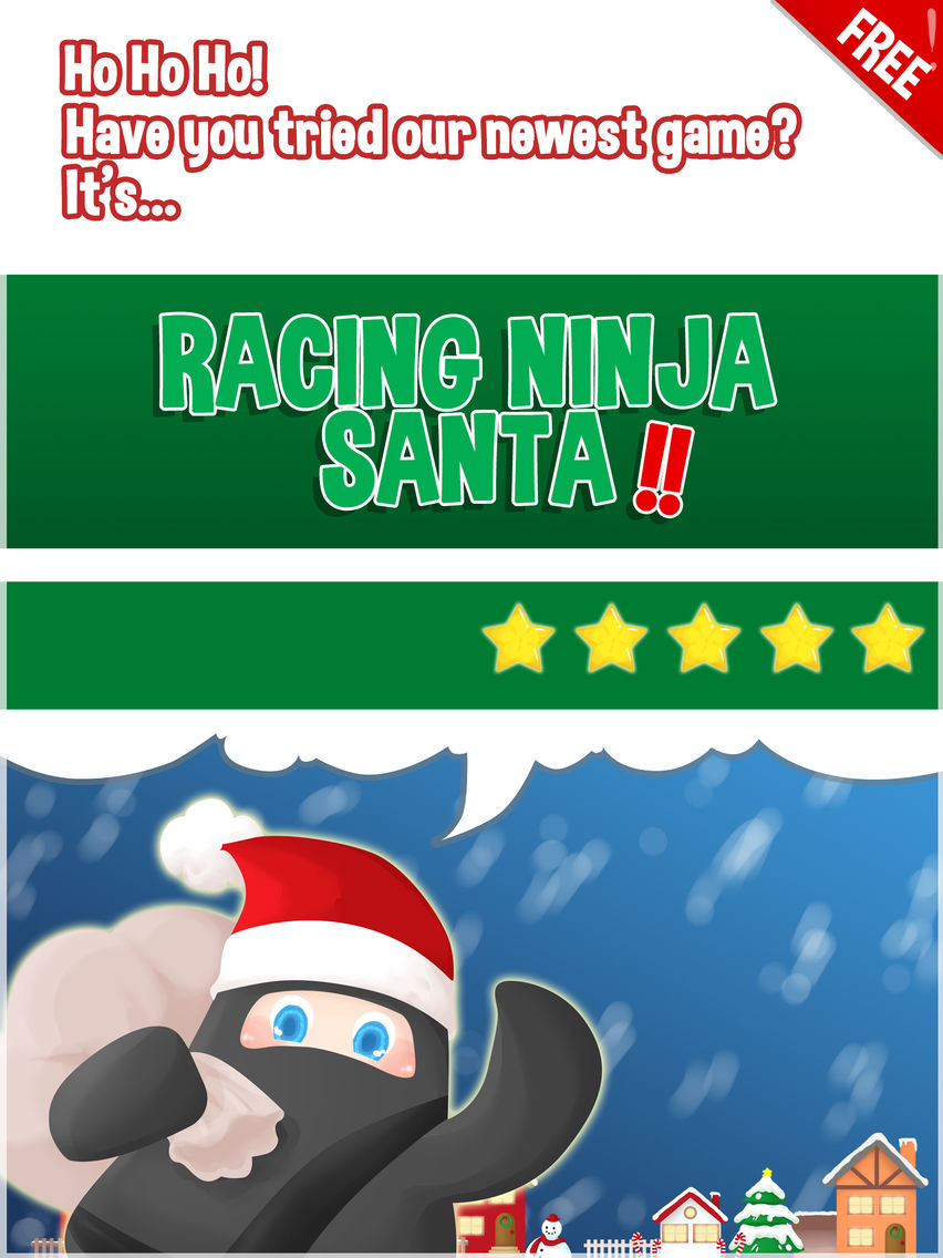 Racing Ninja Santa Claus - Fun Christmas Jumping Adventure Game For Kids And Girls FREE poster