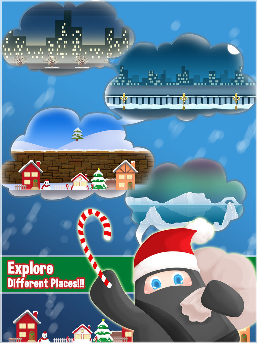 Racing Ninja Santa Claus - Fun Christmas Jumping Adventure Game For Kids And Girls FREE poster