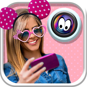 Cute Stickers Camera for Girls: Selfie Picture Decorator & Funny Face Photo Montage