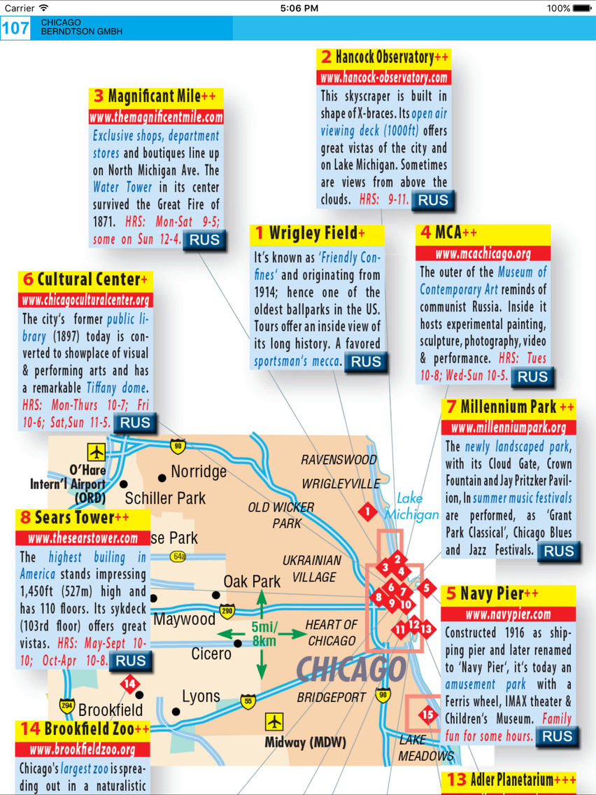 Chicago. City map poster