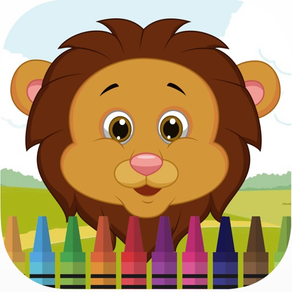 아이 게임을위한 동물원 동물 얼굴 색칠하기 책