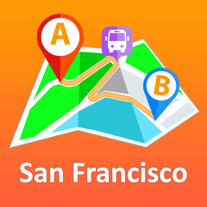 San Francisco offline map with public transport route planner for my journey