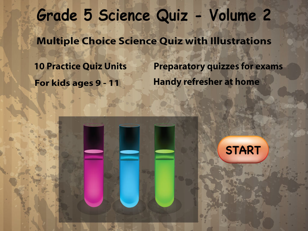 5th Grade Science Quiz # 2 for home school and classroom poster