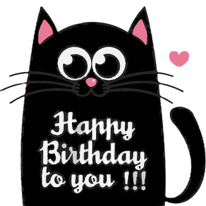 Cute Cat Birthday Stickers