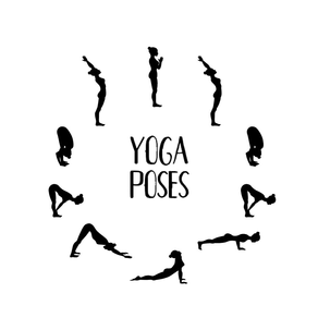 Yoga Pose Silhouette Stickers