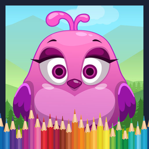 Bird Coloring Book - cartoon color pages game