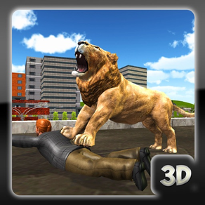 野生獅子攻擊城市大貓獵人3D-